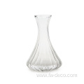 Clear mini ribbed high borosilicate glass lovely vase